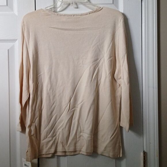 Emma James ivory silk and cashmere blend lightweight sweater Sz XL NWT - Picture 6 of 8